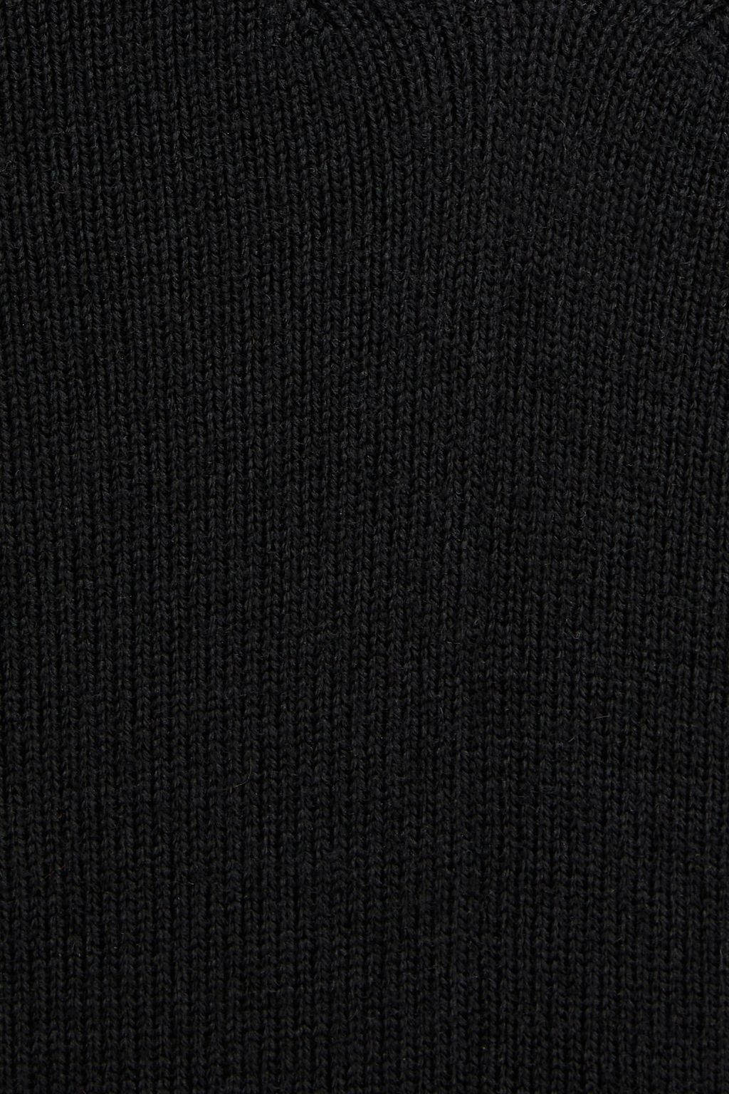 DION LEE Convertible cutout ribbed merino wool-blend turtleneck top
