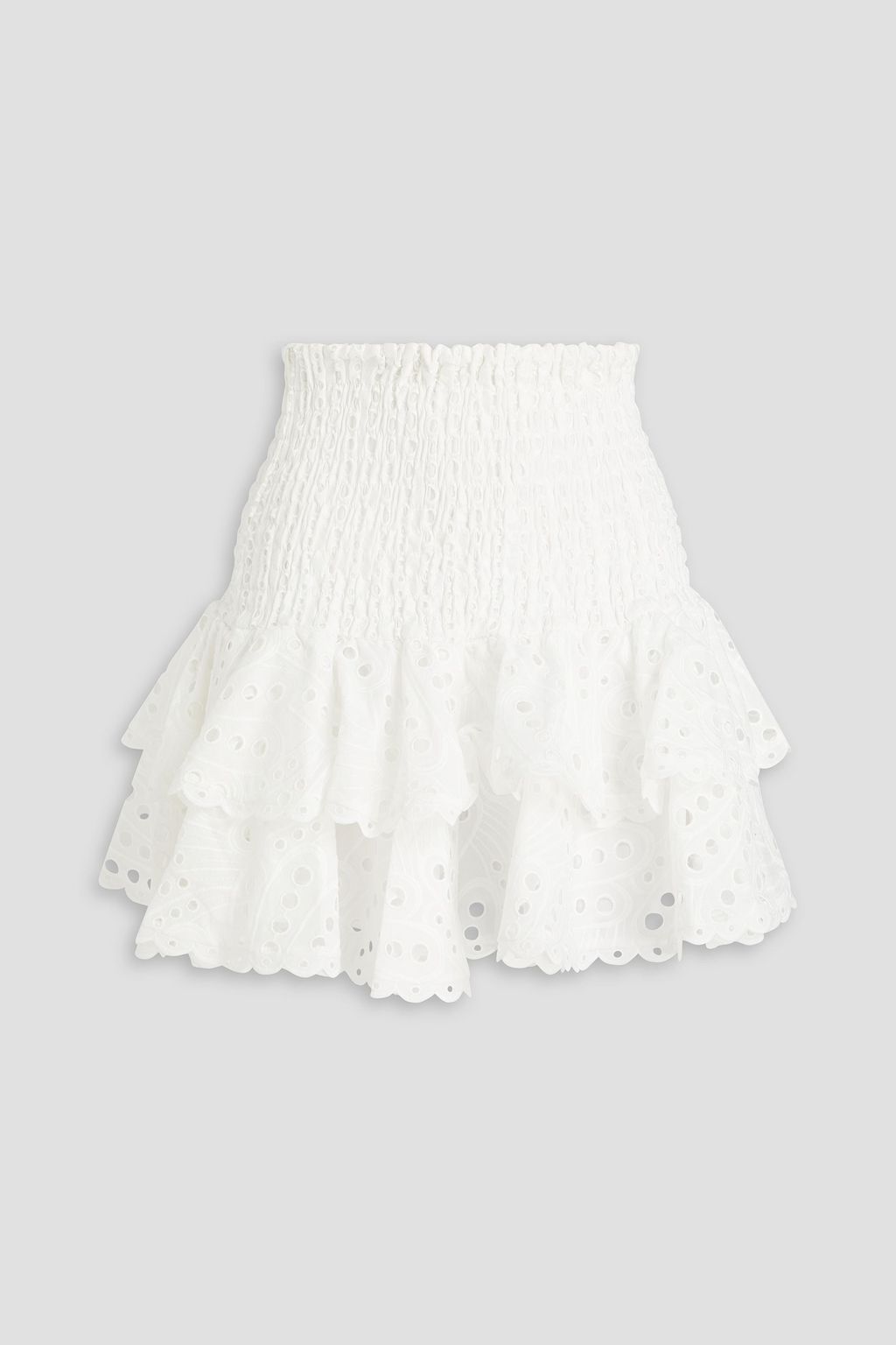 CHARO RUIZ IBIZA Noa ruffled shirred broderie anglaise cotton-blend ...