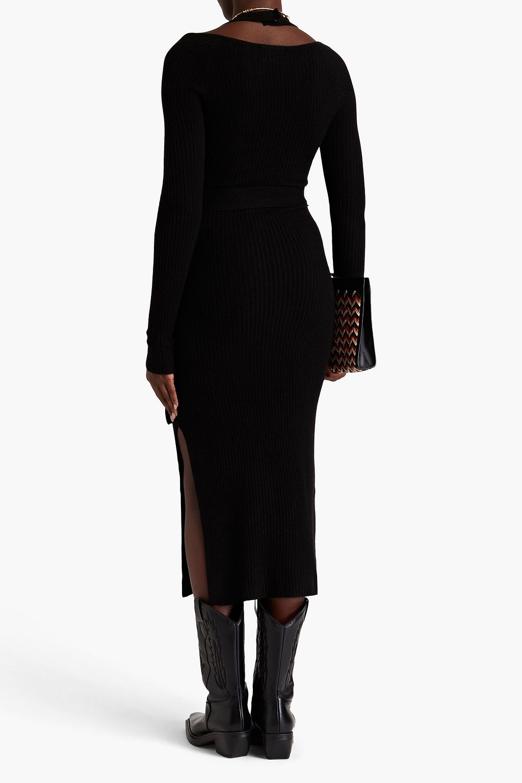 PAIGE Nerine ribbed-knit midi dress
