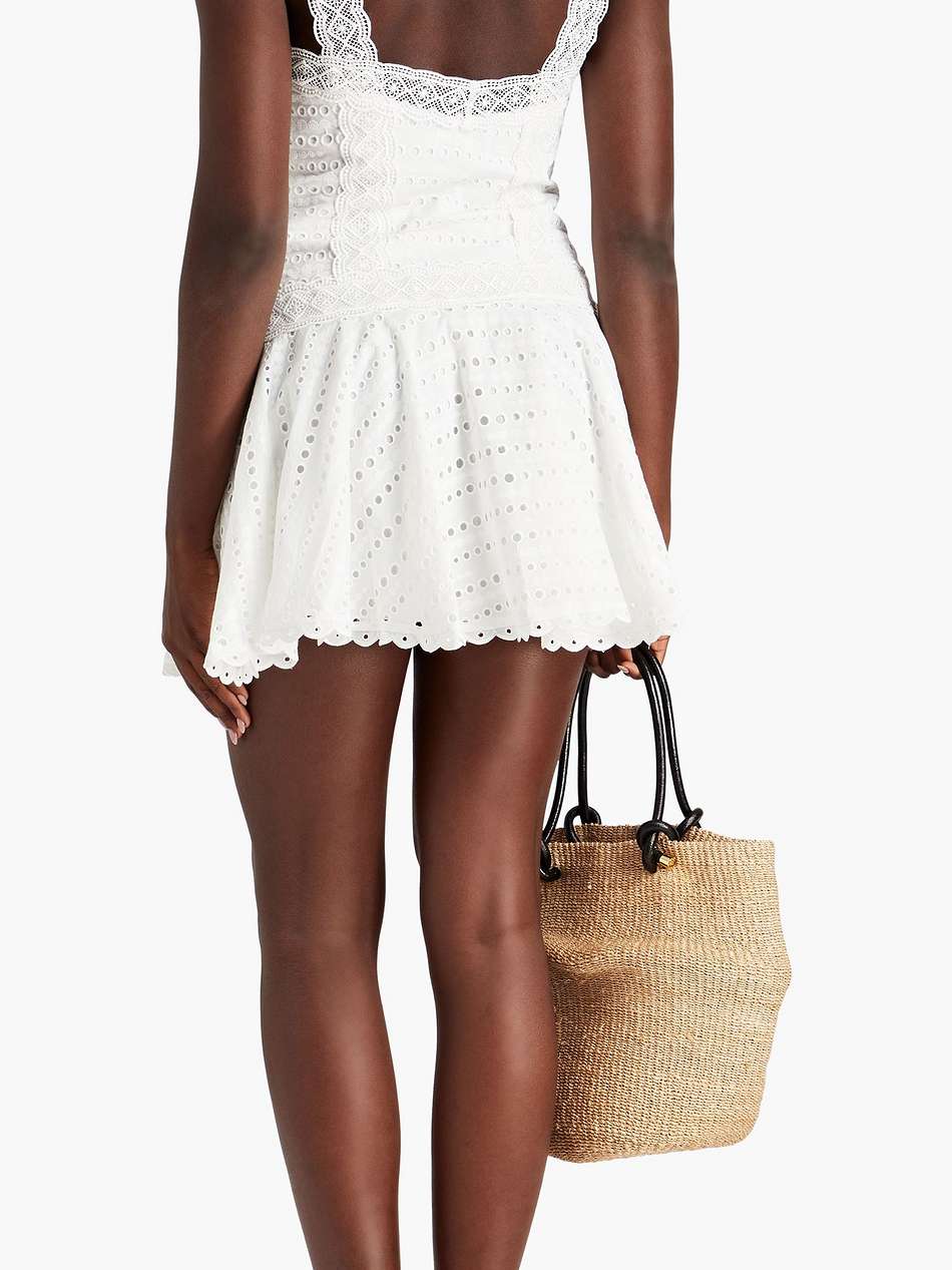 huelva lace-paneled broderie anglaise cotton-blend mini dress