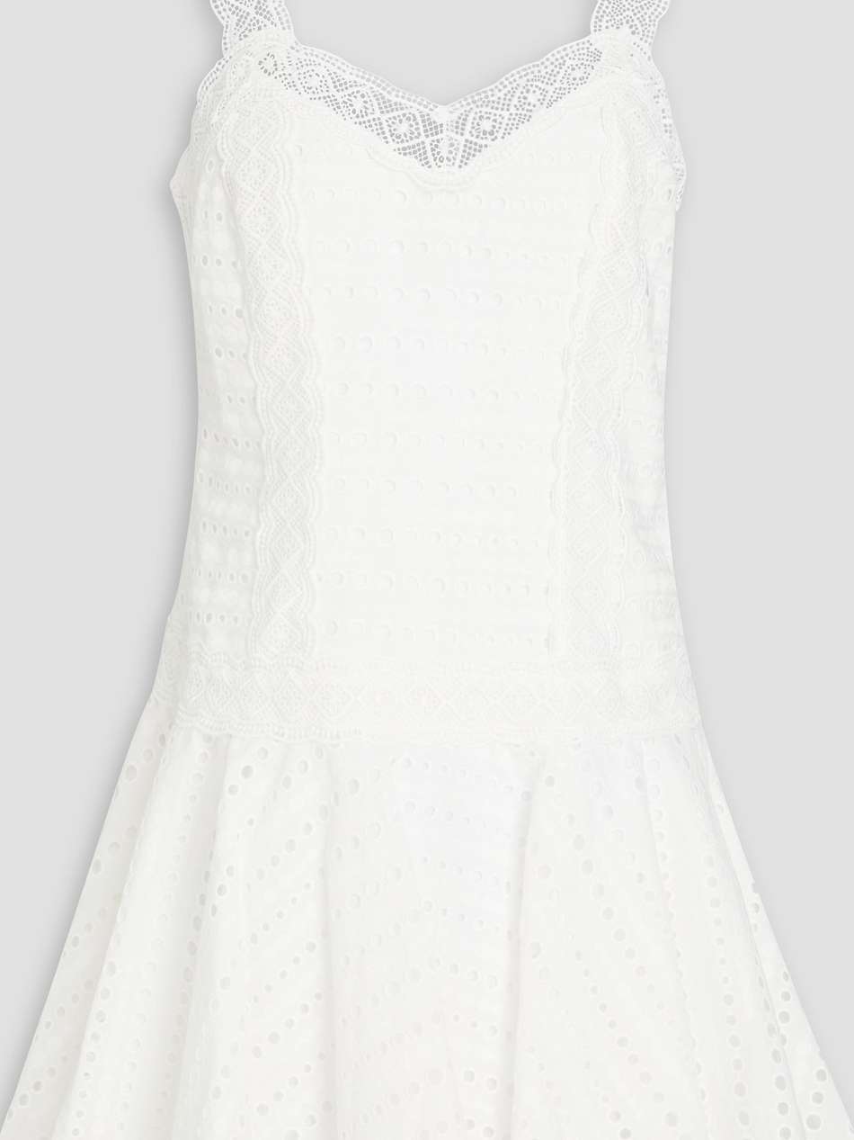 huelva lace-paneled broderie anglaise cotton-blend mini dress