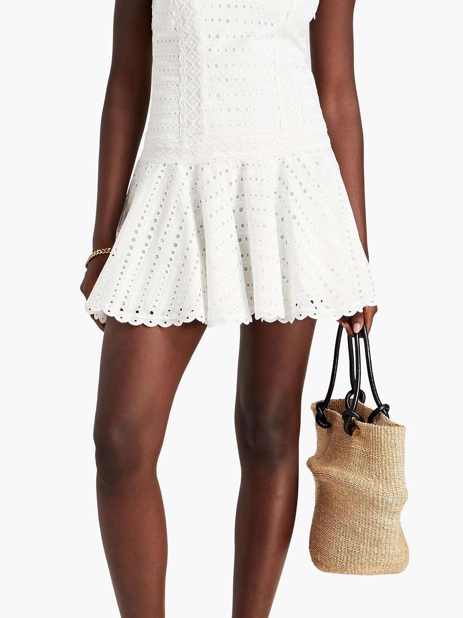 huelva lace-paneled broderie anglaise cotton-blend mini dress