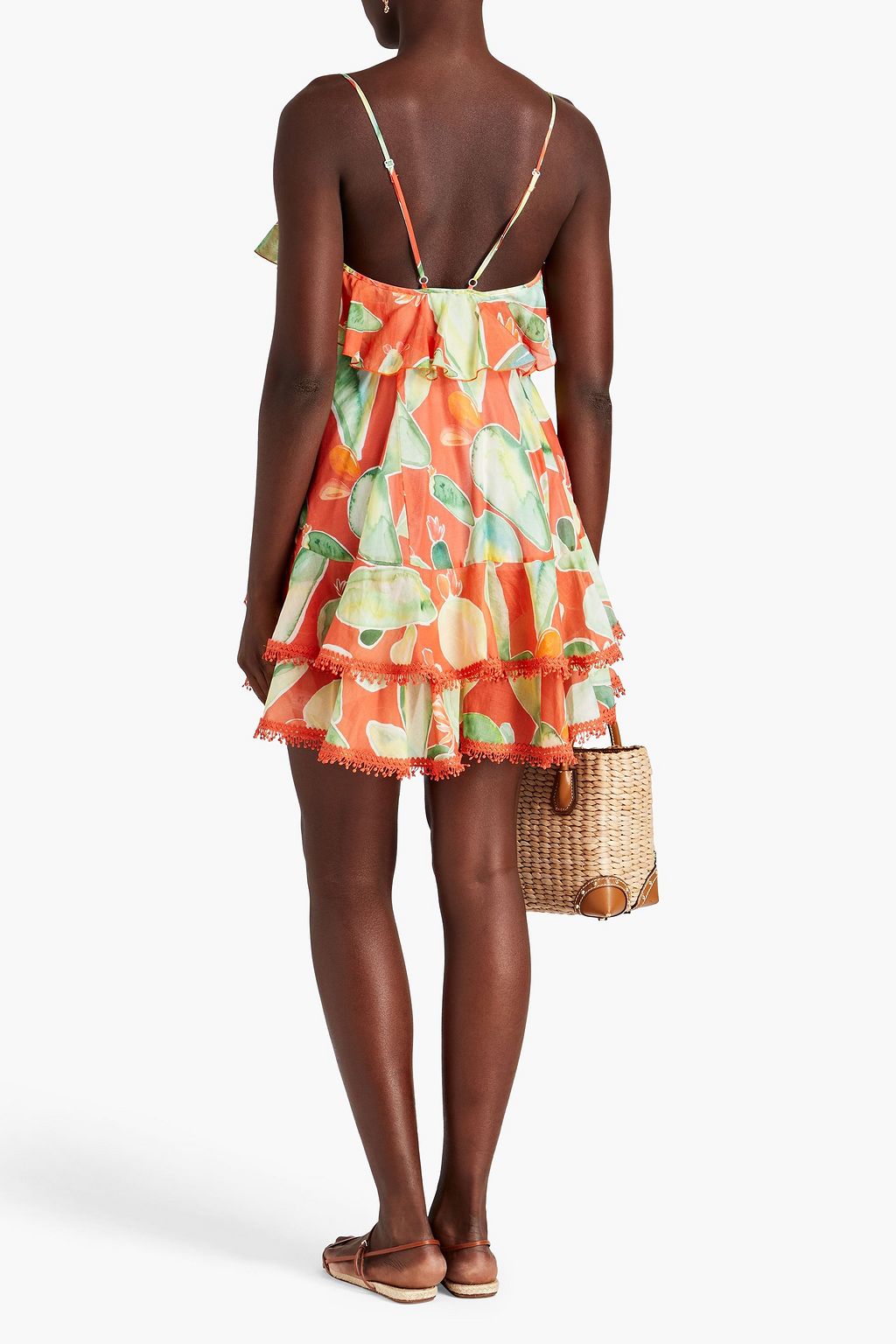 CHARO RUIZ IBIZA Ruffled printed cotton-blend voile mini dress