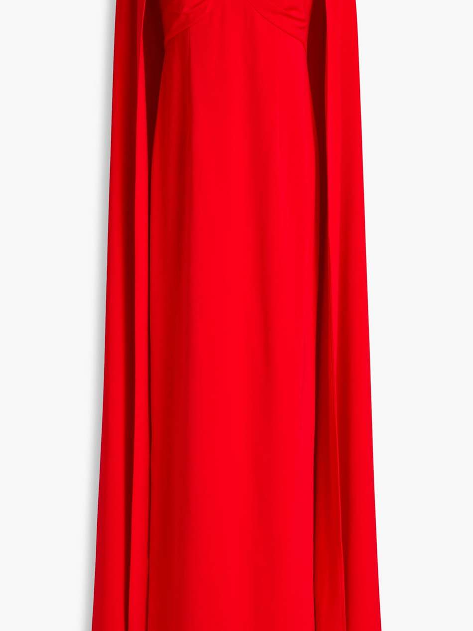 cape-effect crepe gown