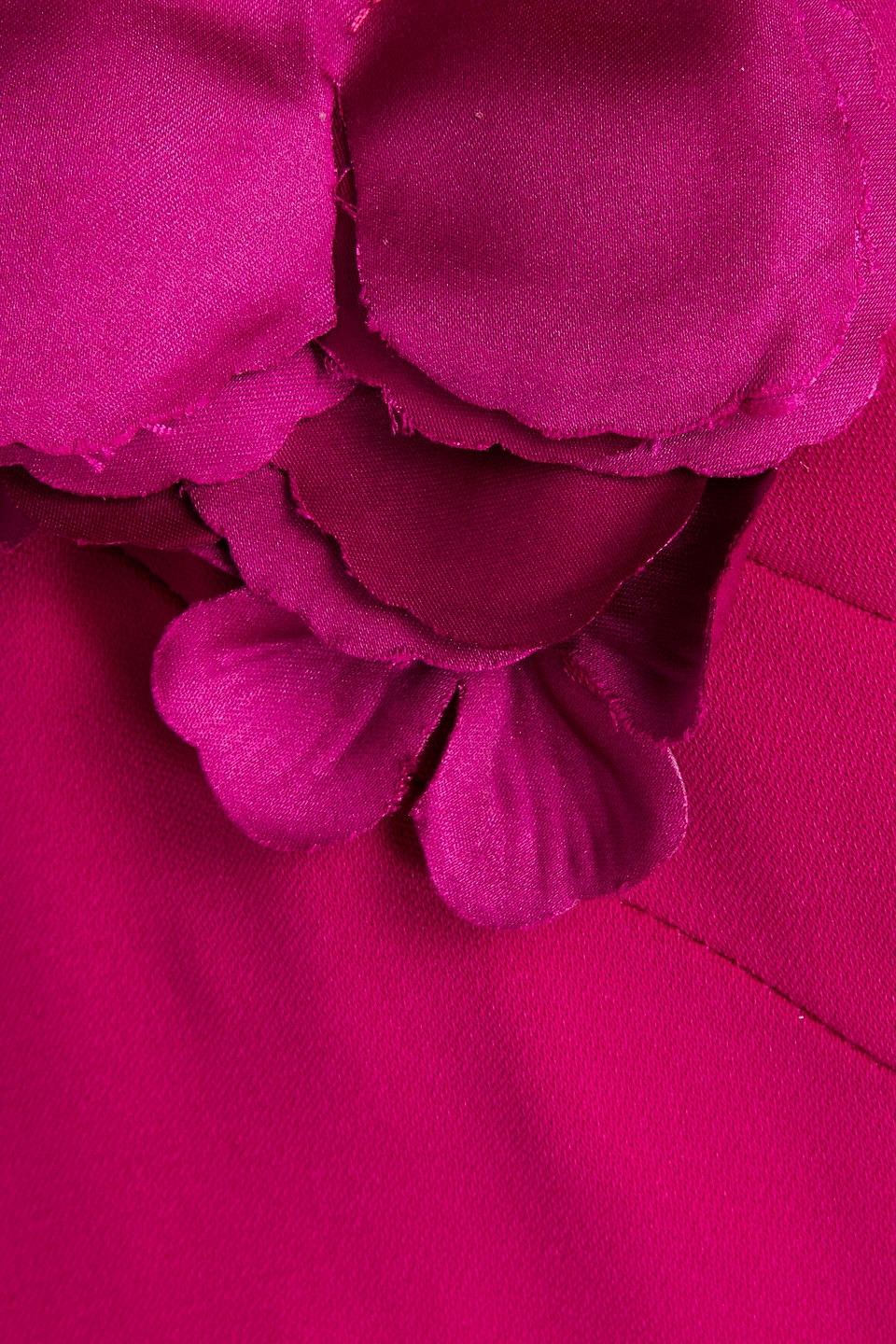 Marchesa Notte Flower-applique Sleeveless Gown In Magenta