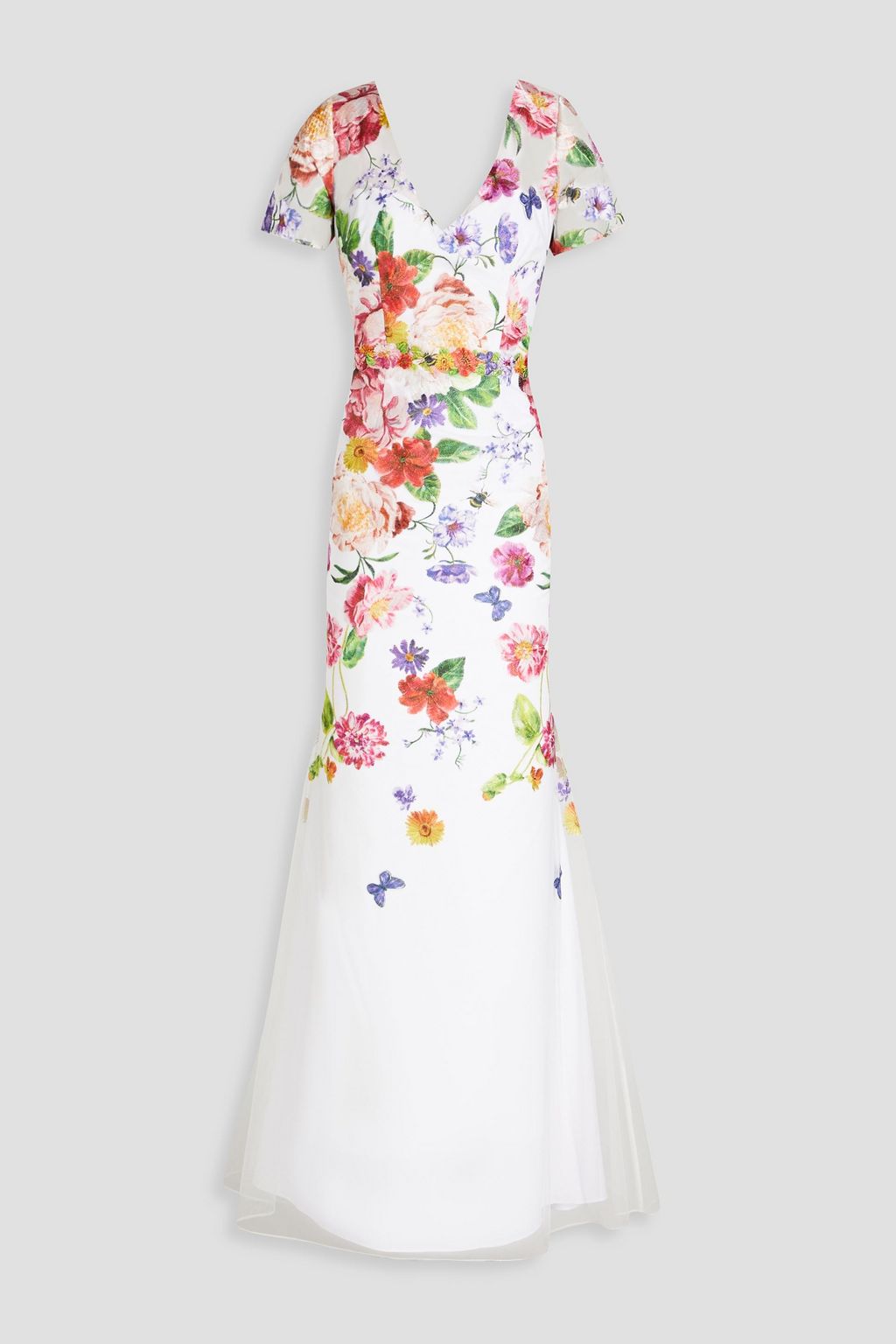 Marchesa notte ivory embroidered gown on sale