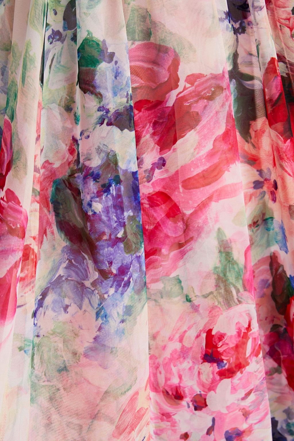 MARCHESA NOTTE シフォン ロングドレス オフショルダー ドレープ入り フローラルプリント