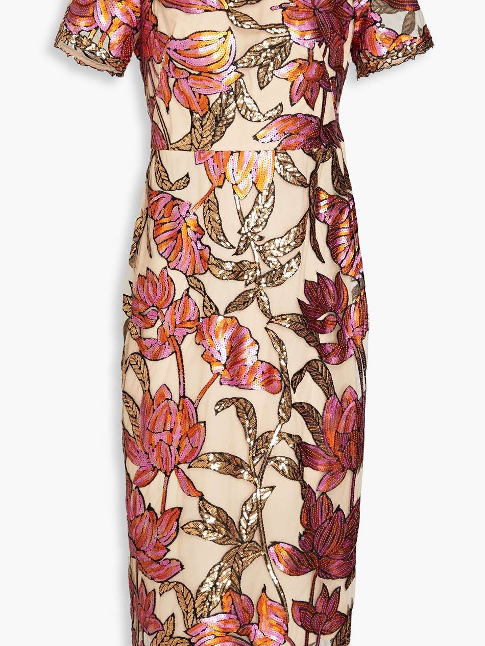 sequined tulle midi dress