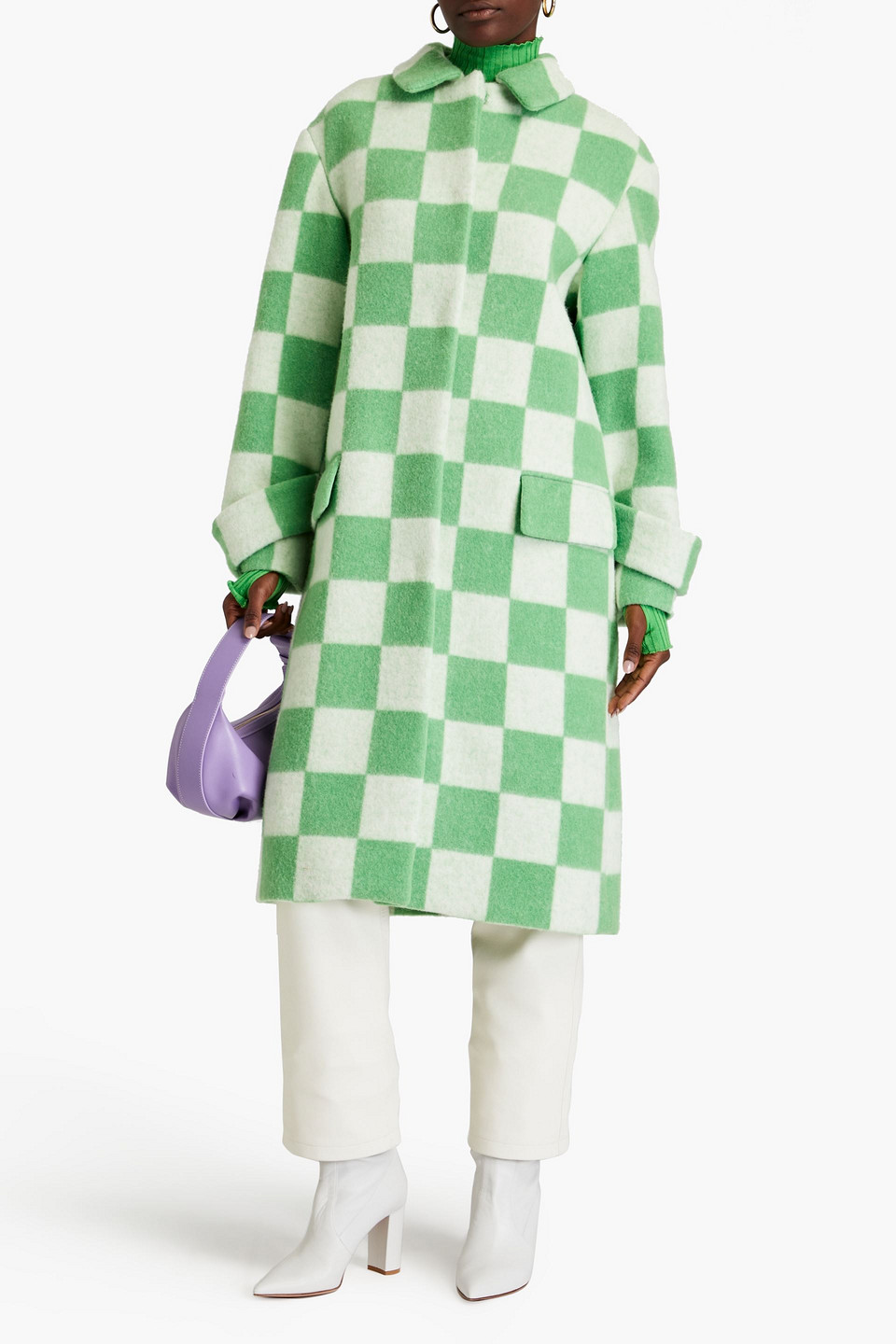 OSCAR DE LA RENTA MANTEL AUS FILZ MIT KAROMUSTER