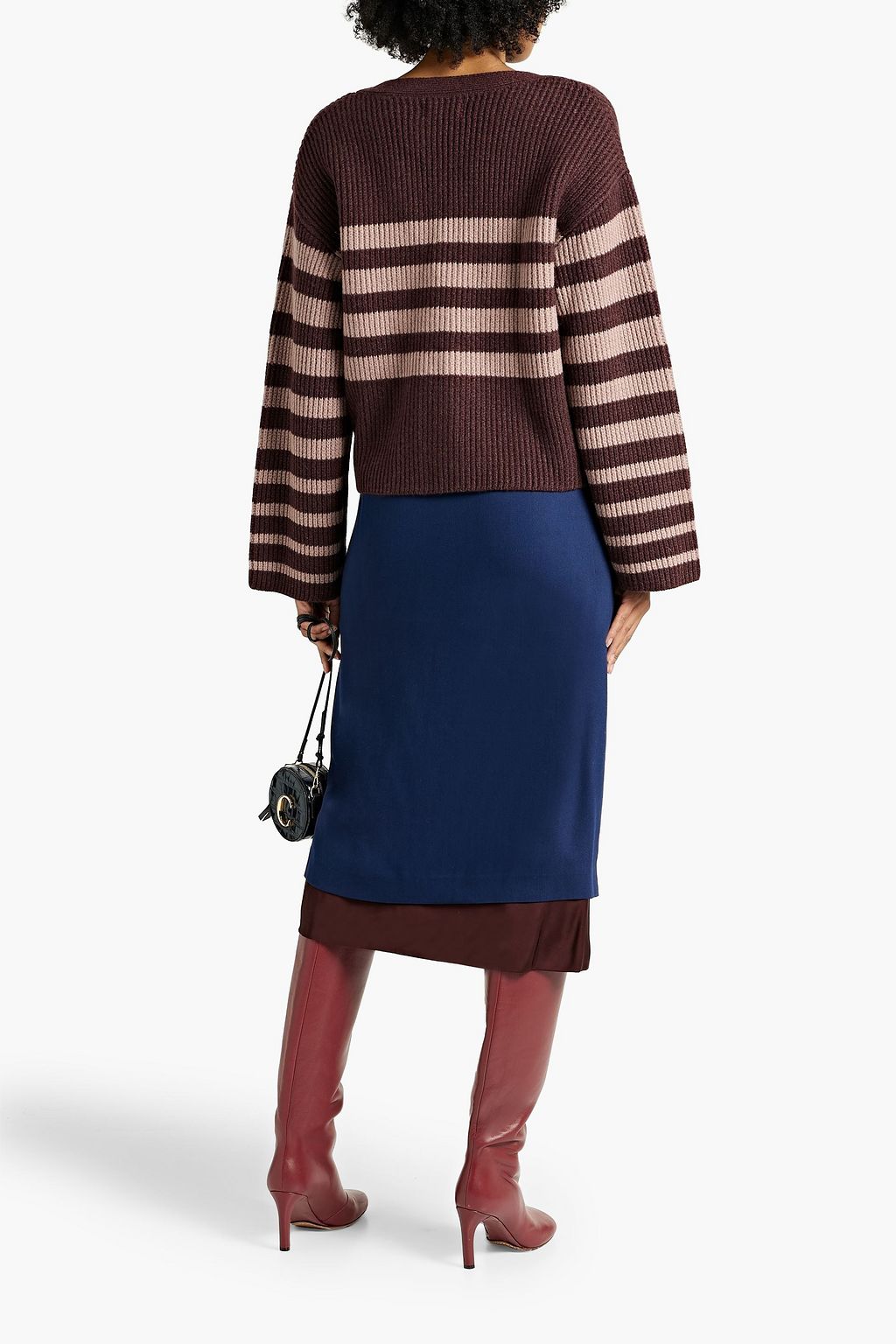NAADAM Striped ribbed cashmere cardigan