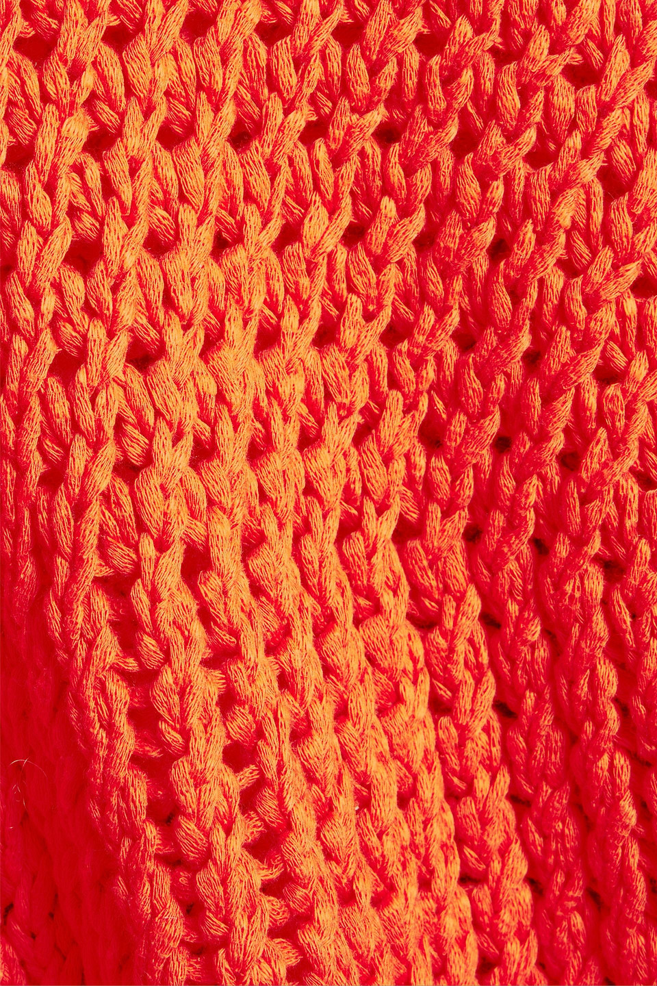 Shop Acne Studios Crocheted Cotton Sweater In Tomato Red