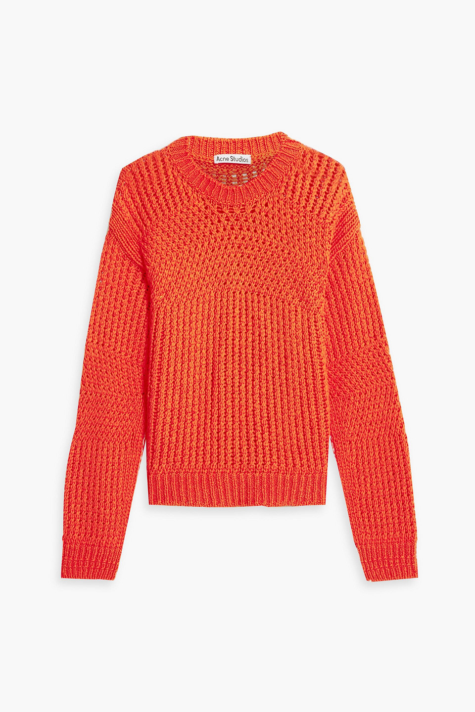 Acne Studios Crocheted Cotton Sweater In Tomato Red