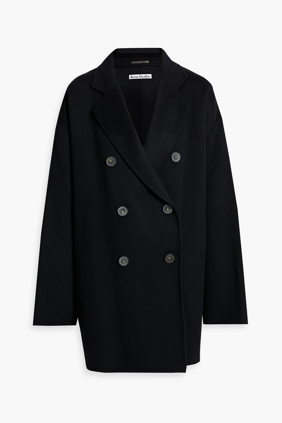Acne Studios Oversized Double-breasted Wool-felt Coat In Black