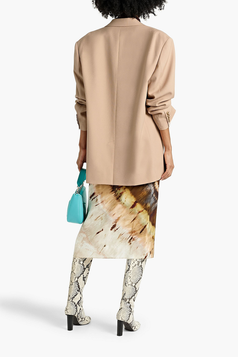 Acne Studios Oversized Canvas Blazer In Sand