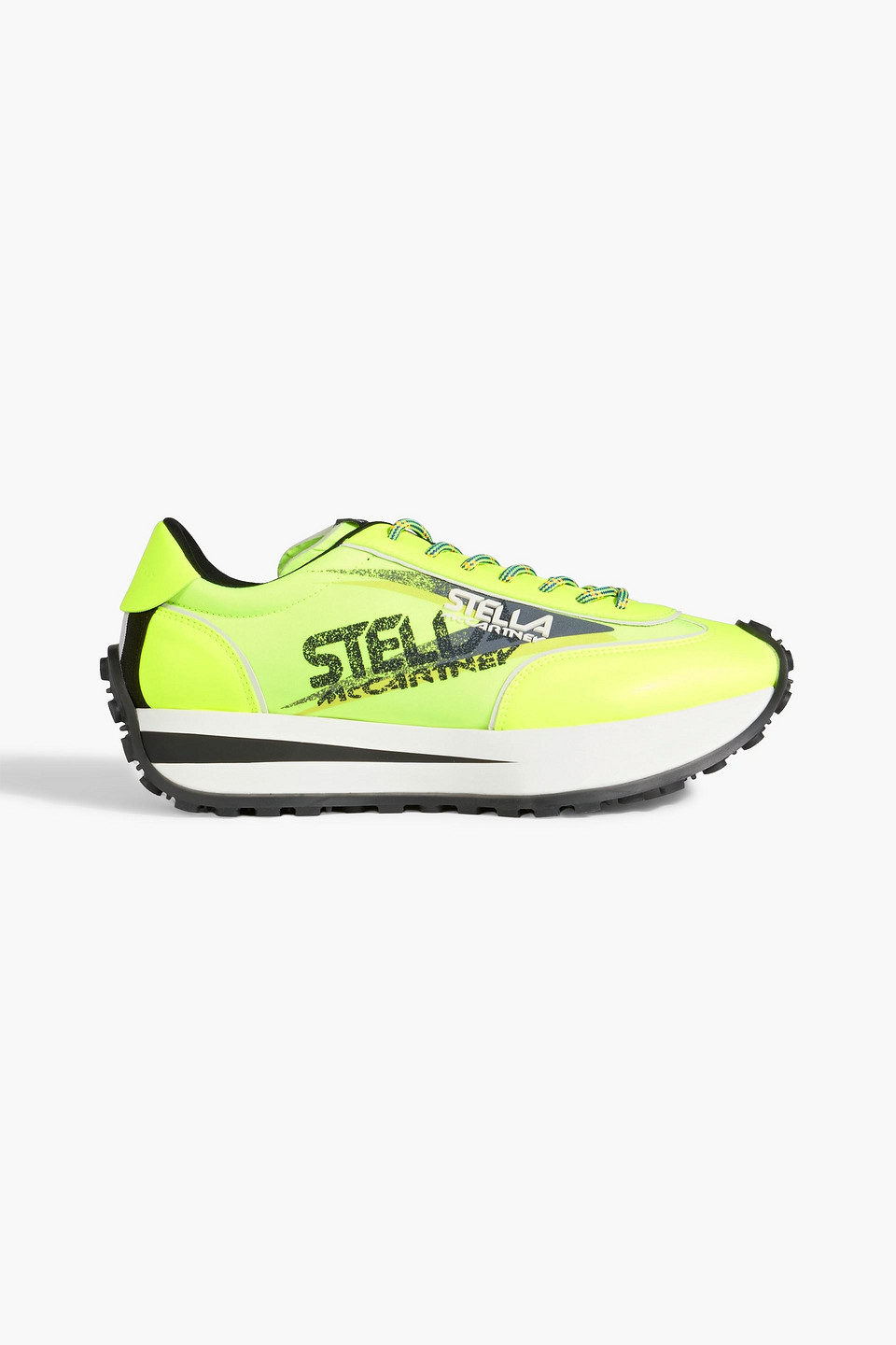 Stella Mccartney Reclypse Neon Printed Shell Sneakers In Green