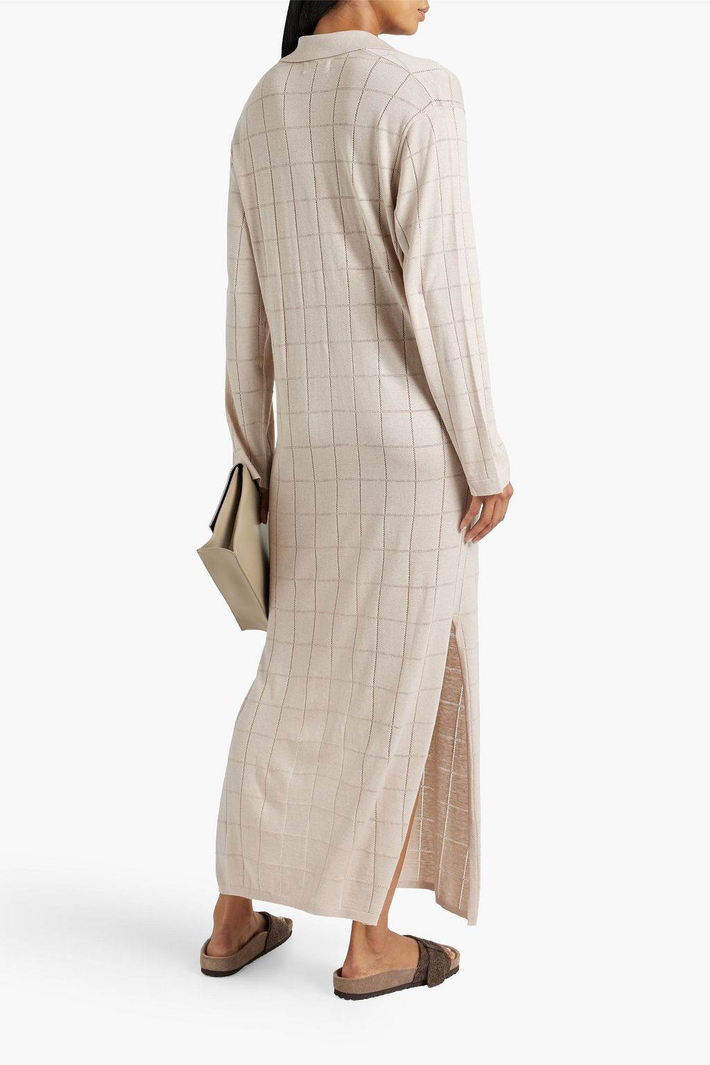 NAADAM Pointelle-knit cotton and silk-blend maxi dress