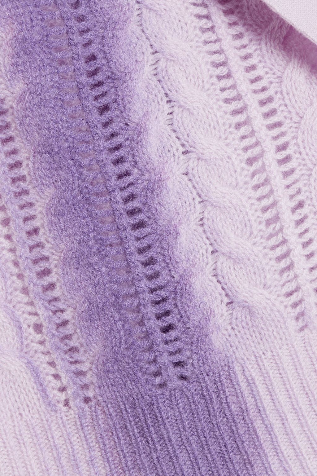 NAADAM Tie-dyed cable-knit cashmere cardigan