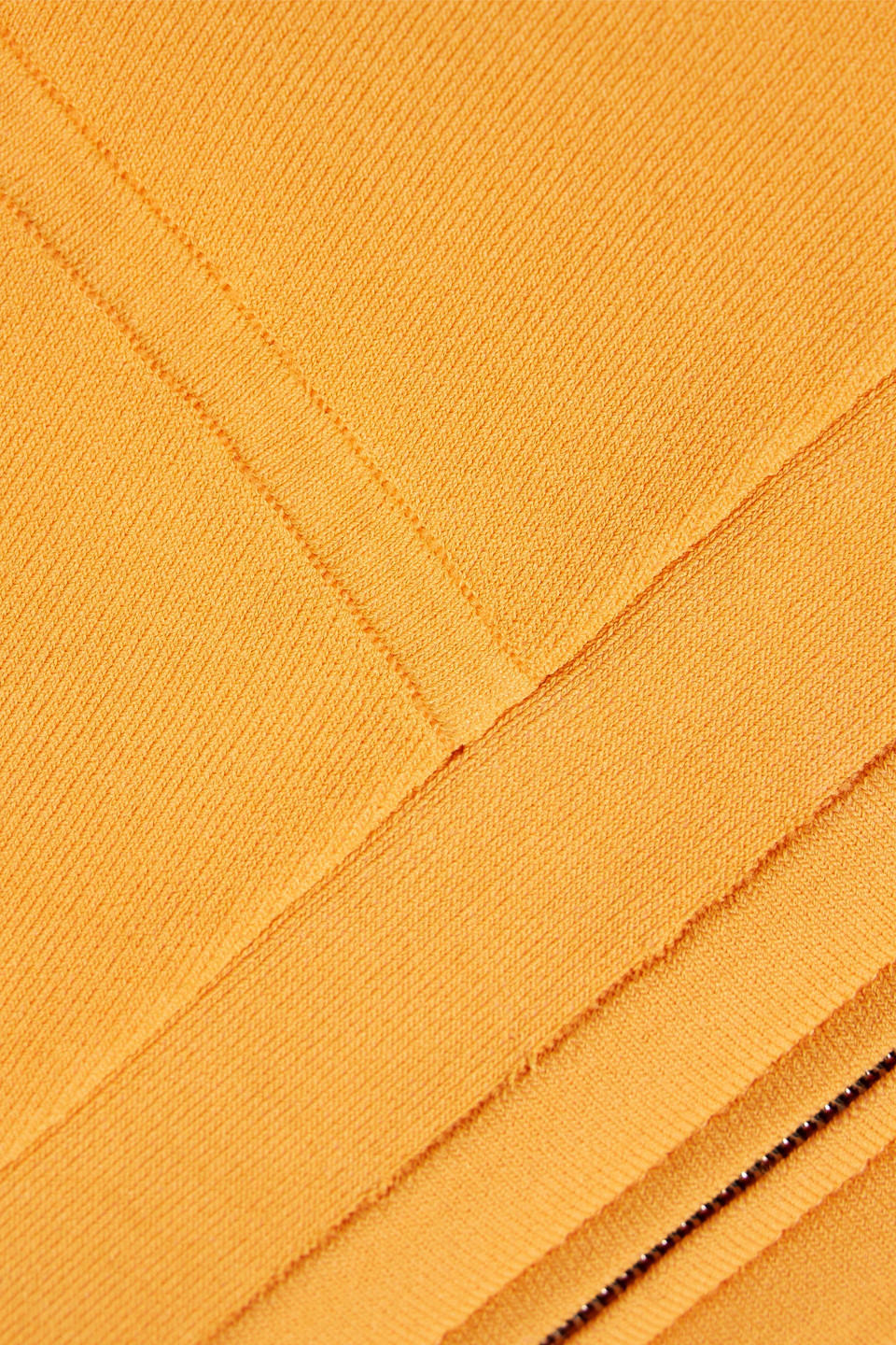 Shop Dion Lee Layered Ribbed Stretch-jersey Top In Saffron