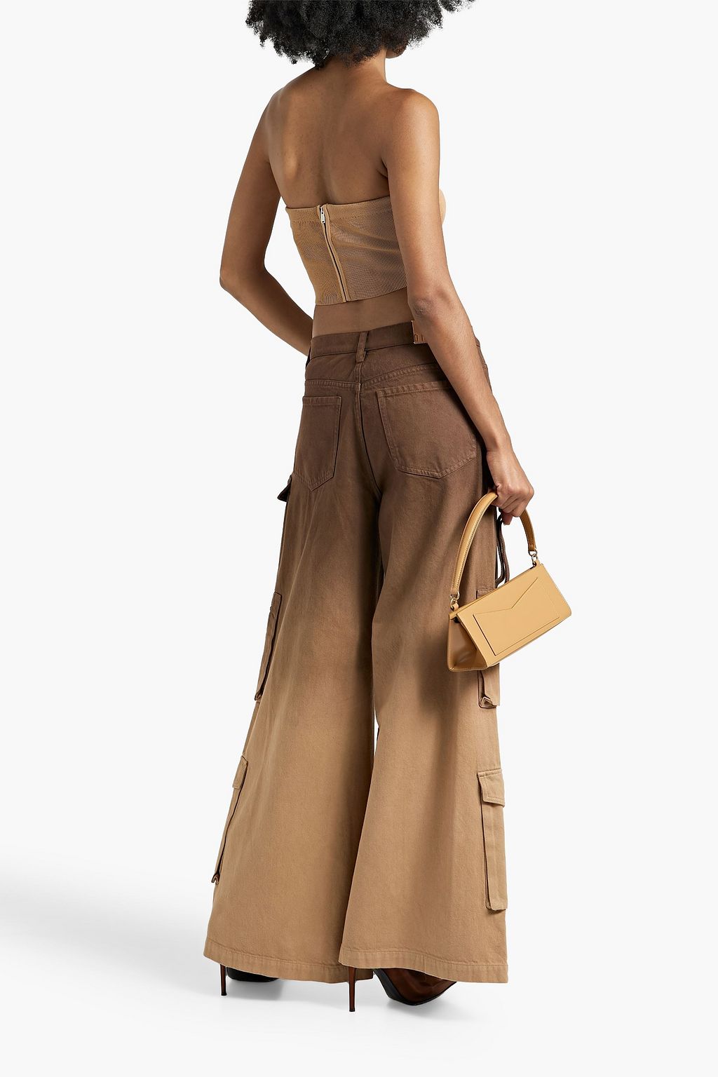 DION LEE بلوزة بدون حمالات بحبكة مضلّعة