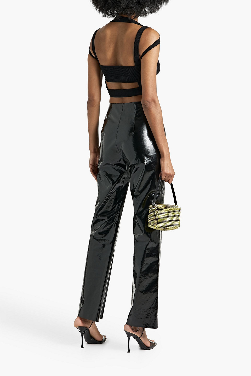 Shop Dion Lee Ribbed-knit Bra Top In Black