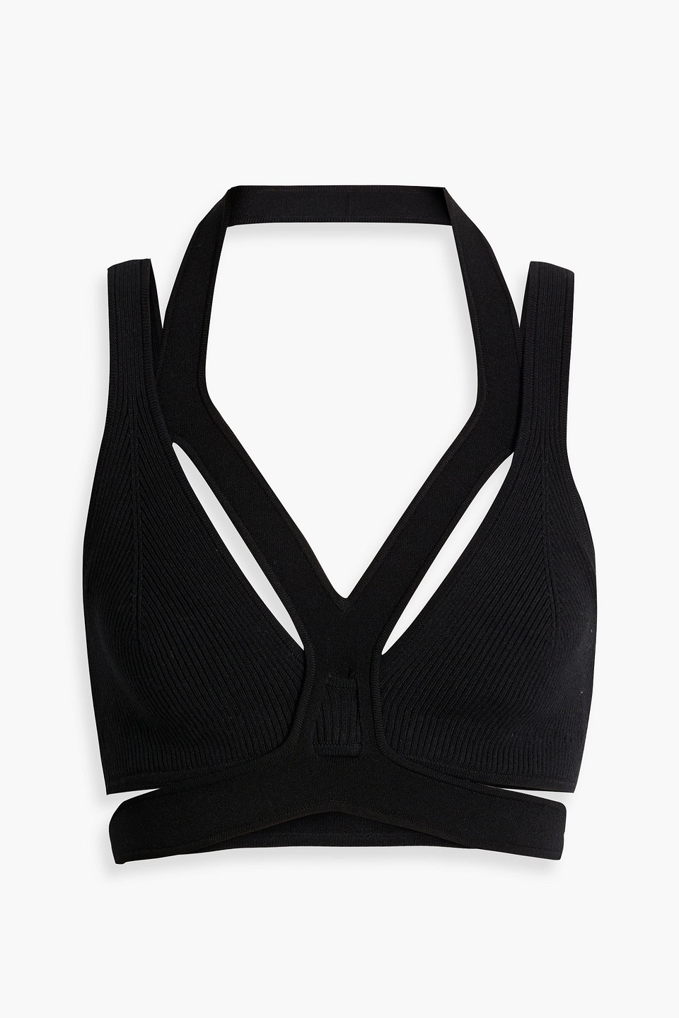 Dion Lee Layered Crêpe Bra Top In Black