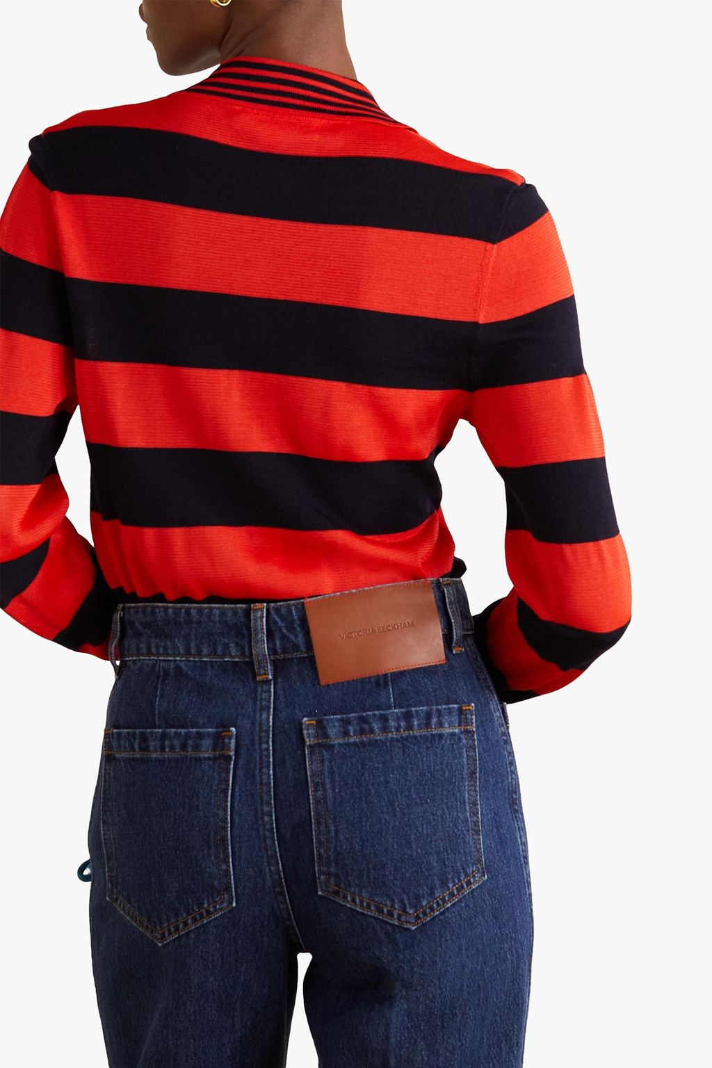 VICTORIA BECKHAM ニット ポロトップス ストライプ