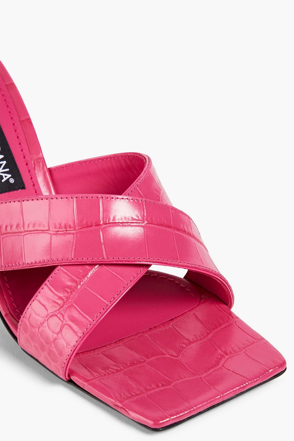 DOLCE&GABBANA Mules aus Leder mit Krokodileffekt