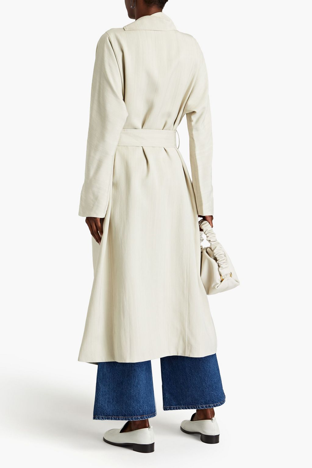 CO Double-breasted slub woven coat