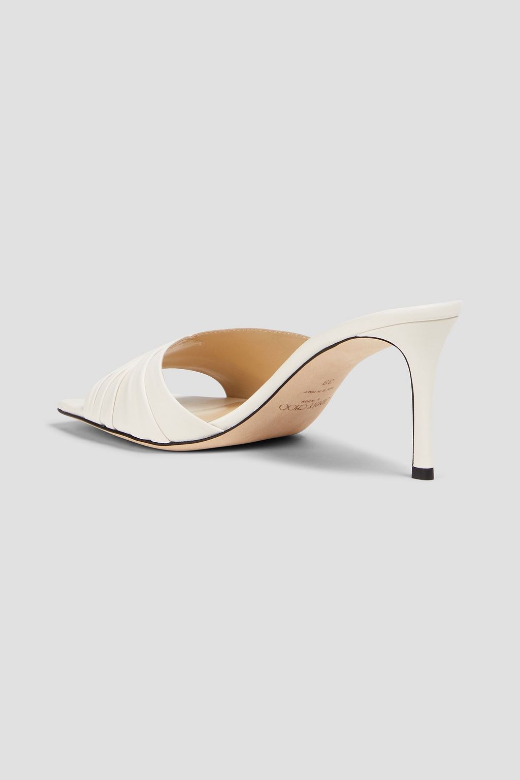 JIMMY CHOO Basil 75 ruched leather mules