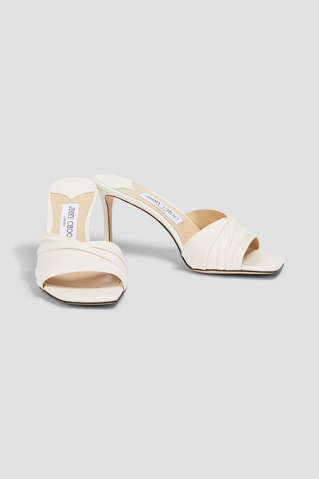 JIMMY CHOO Basil 75 ruched leather mules