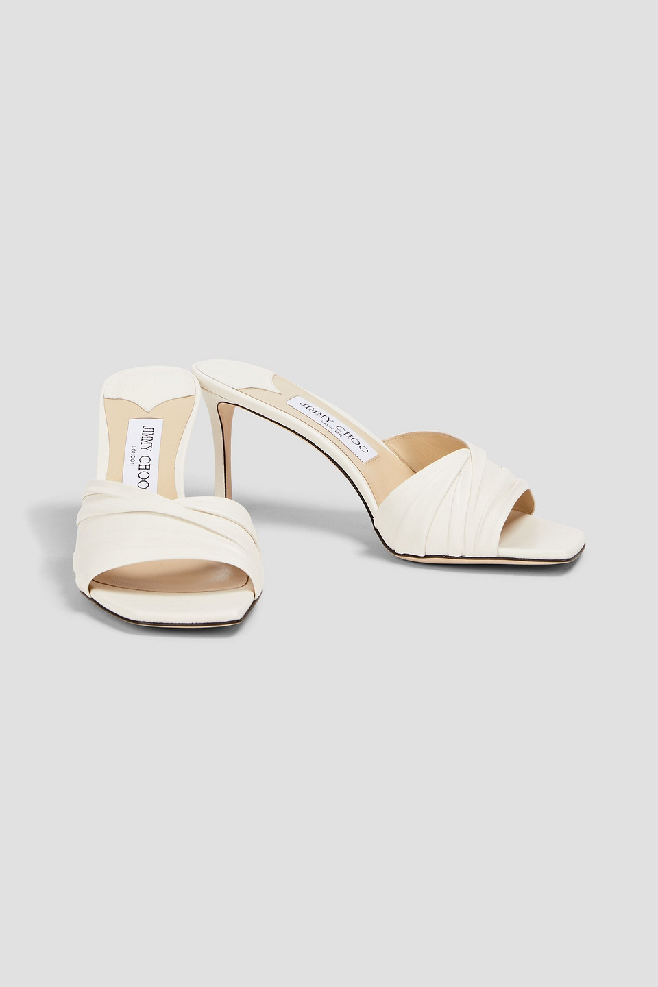 Jimmy Choo Basil Napa Mule Sandals In White