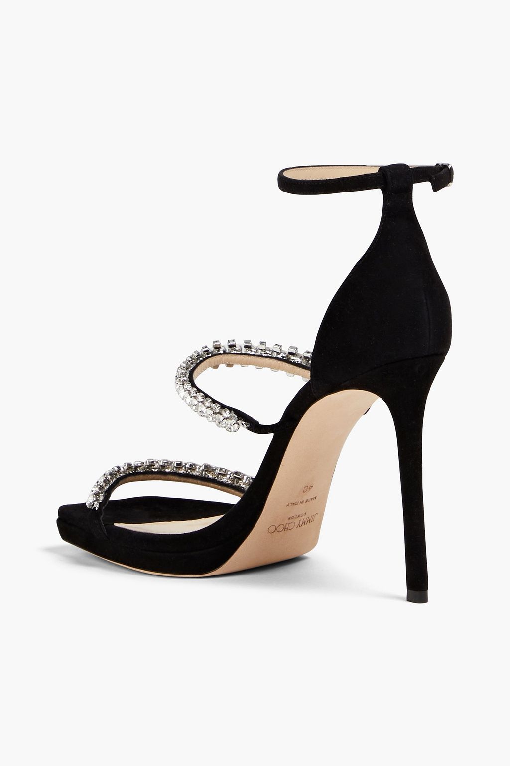 JIMMY CHOO Bing 105 crystal-embellished suede platform sandals
