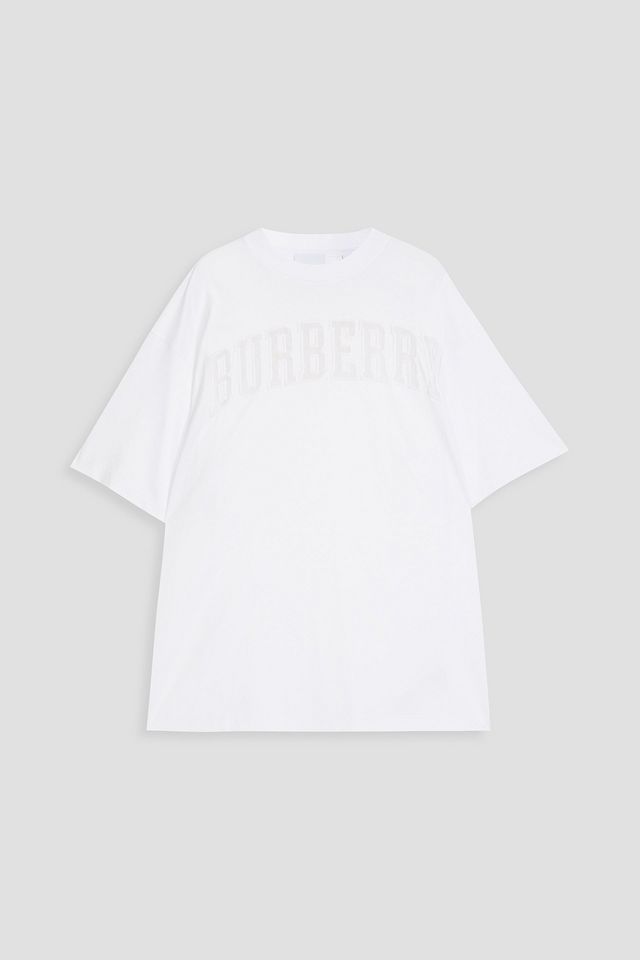 Embroidered lace-trimmed cotton-jersey T-shirt
