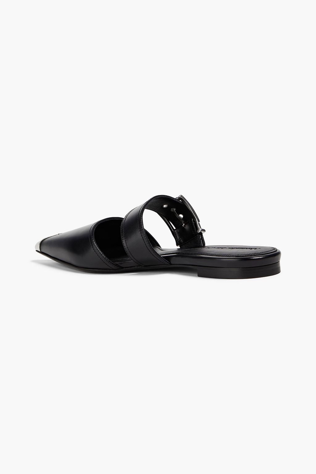 MCQUEEN Buckled leather slippers
