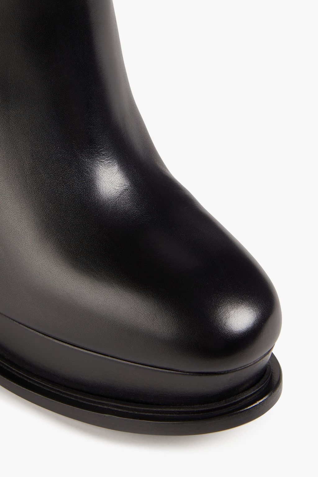 MCQUEEN レザー プラットフォーム アンクルブーツ