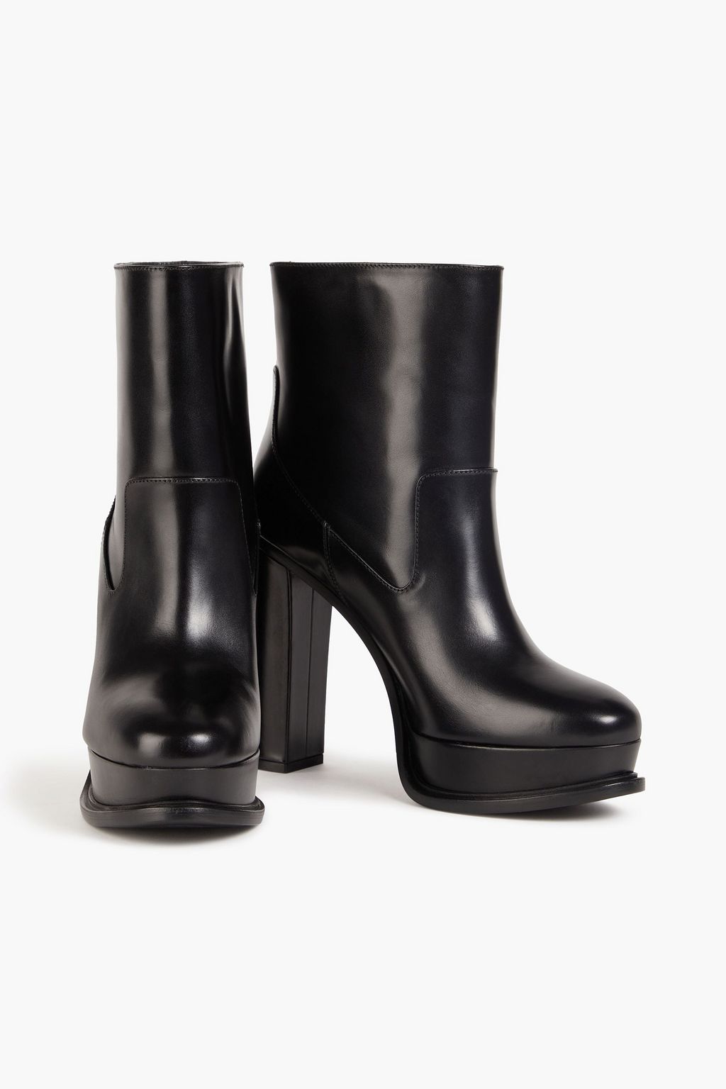 MCQUEEN レザー プラットフォーム アンクルブーツ