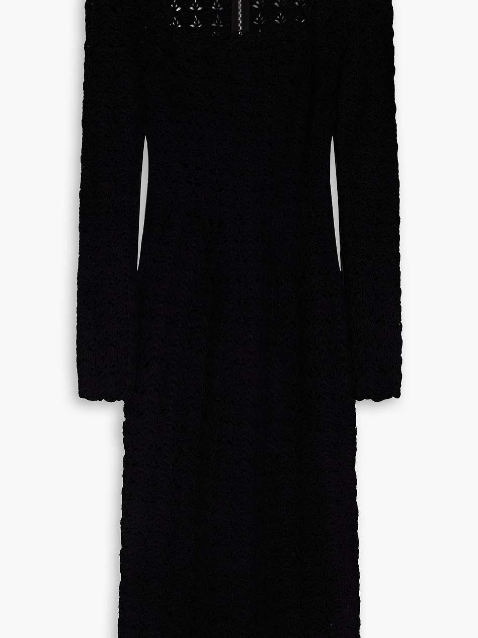 crocheted wool and cashmere-blend midi dress