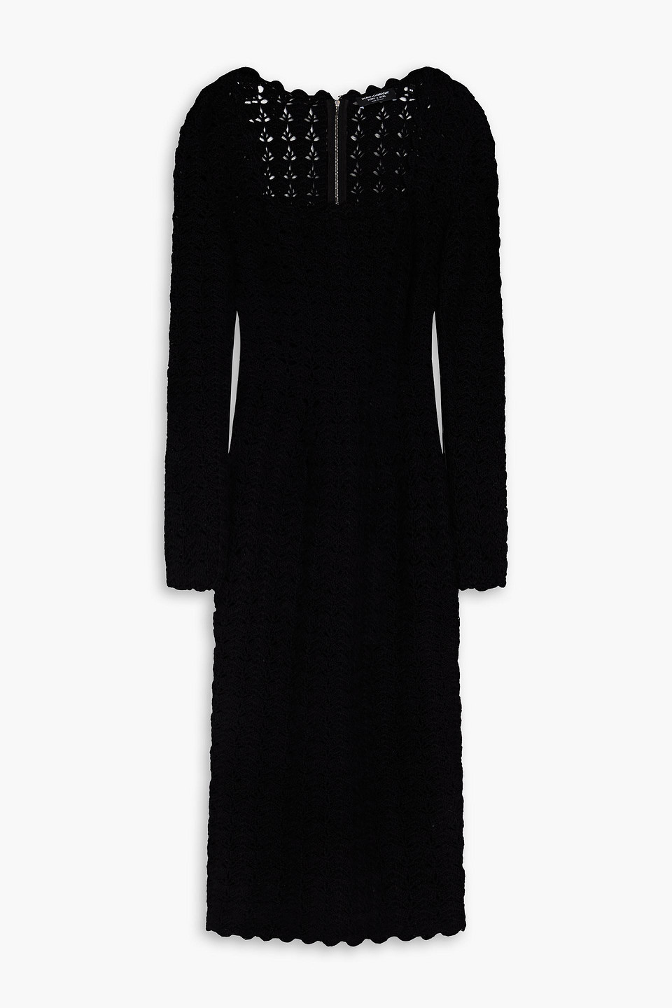 Crocheted wool and cashmere-blend midi dress