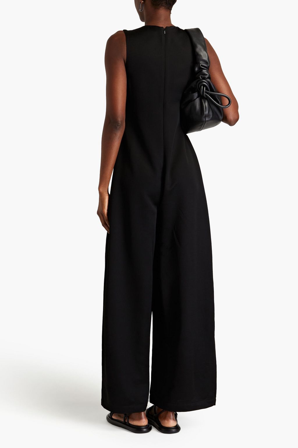 CO Pleated slub woven jumpsuit
