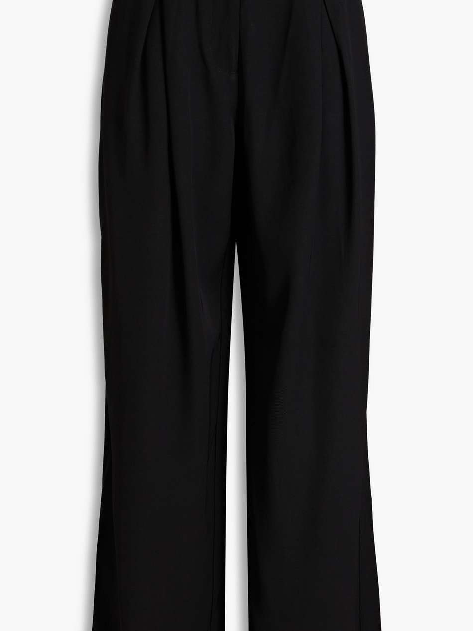 twill wide-leg pants