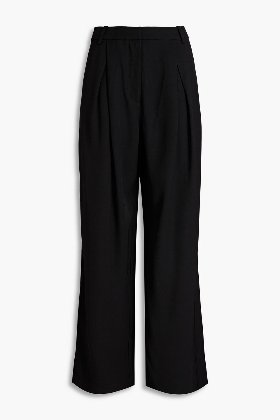 Twill wide-leg pants