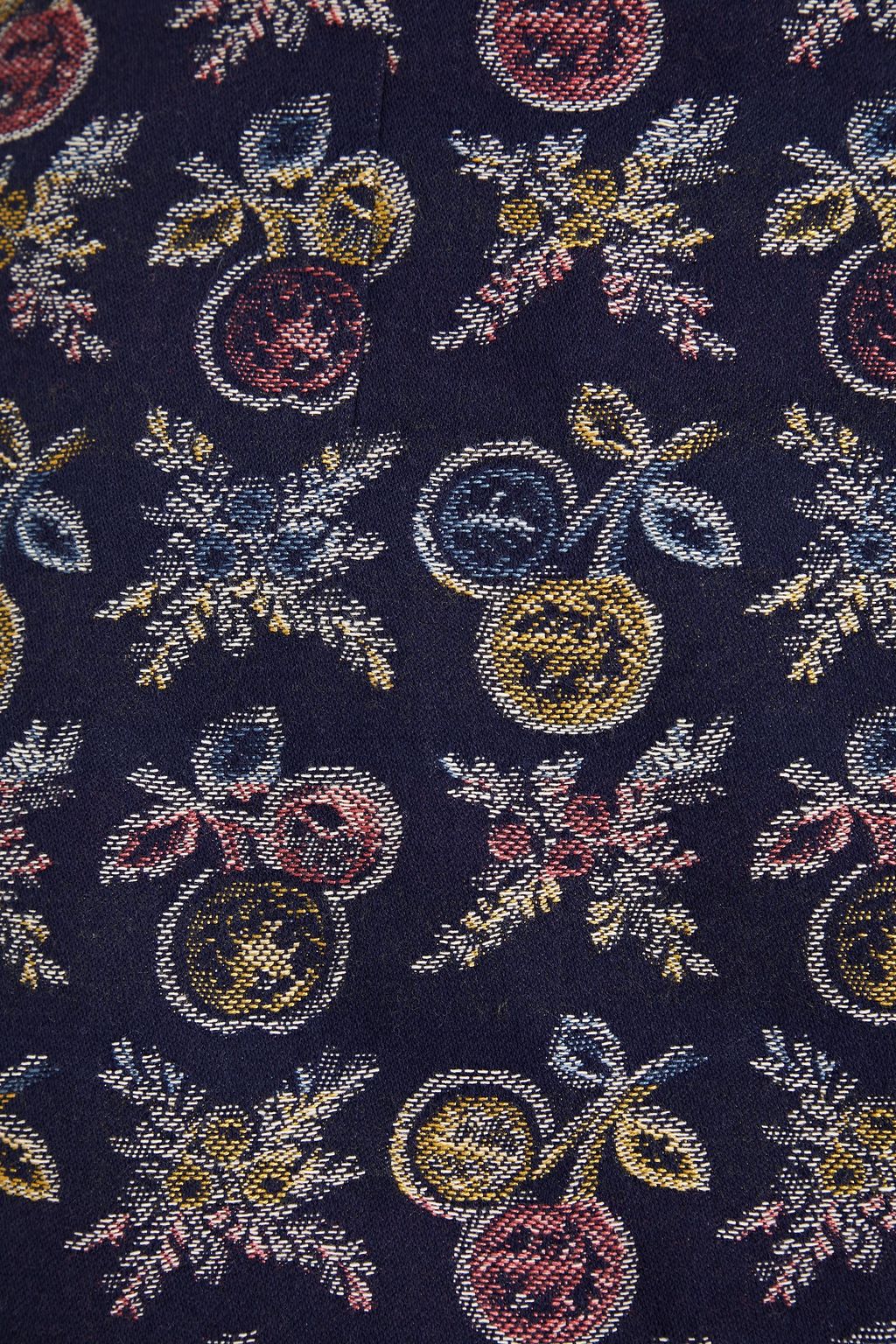 ETRO 랩 스타일 코튼 혼방 자카드 미니 스커트