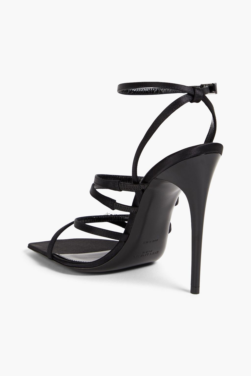 SAINT LAURENT 제리 크리스털 장식 새틴 샌들