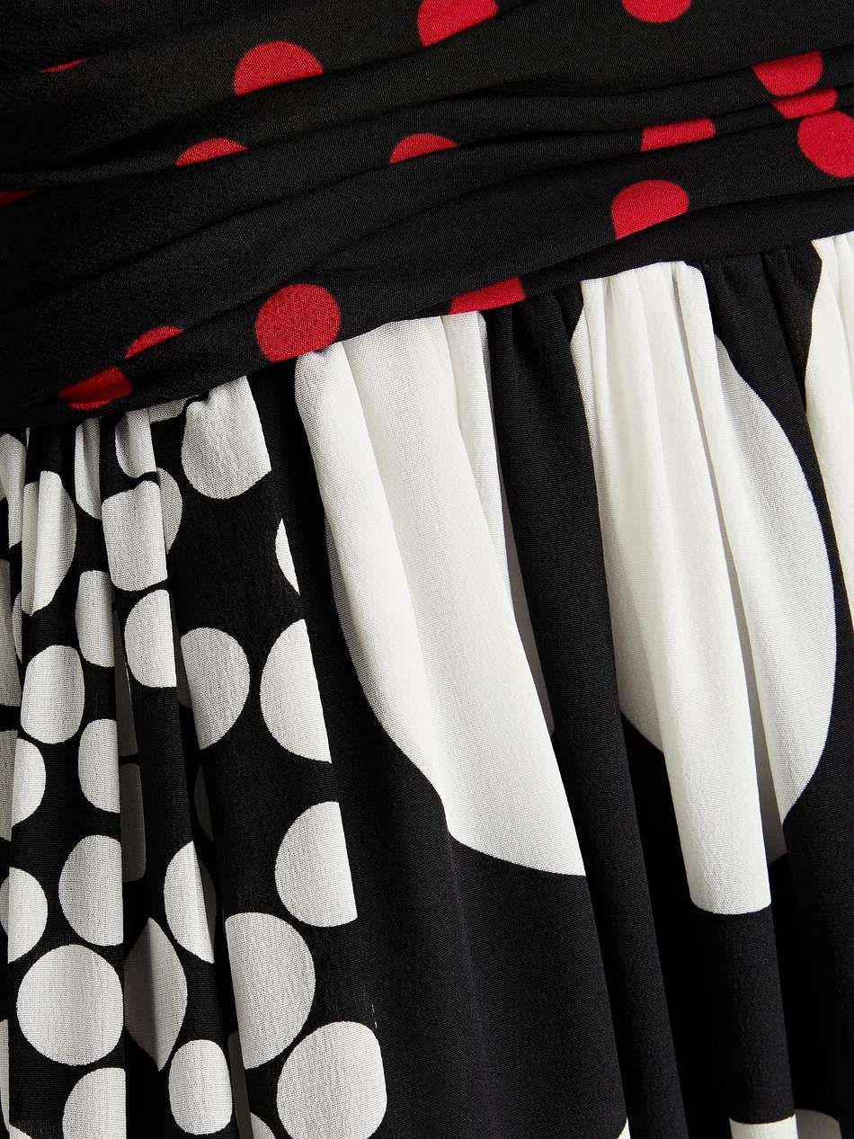 polka-dot silk-blend halterneck midi dress