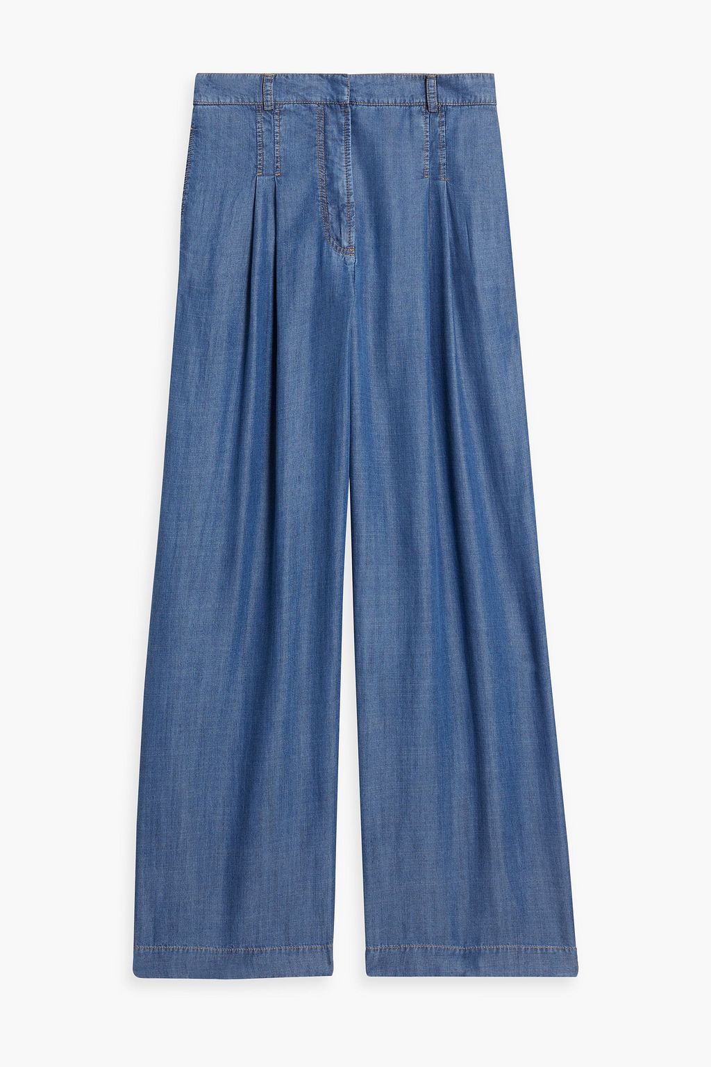 IRIS & INK Amanda pleated Lyocell-chambray wide-leg pants | THE OUTNET