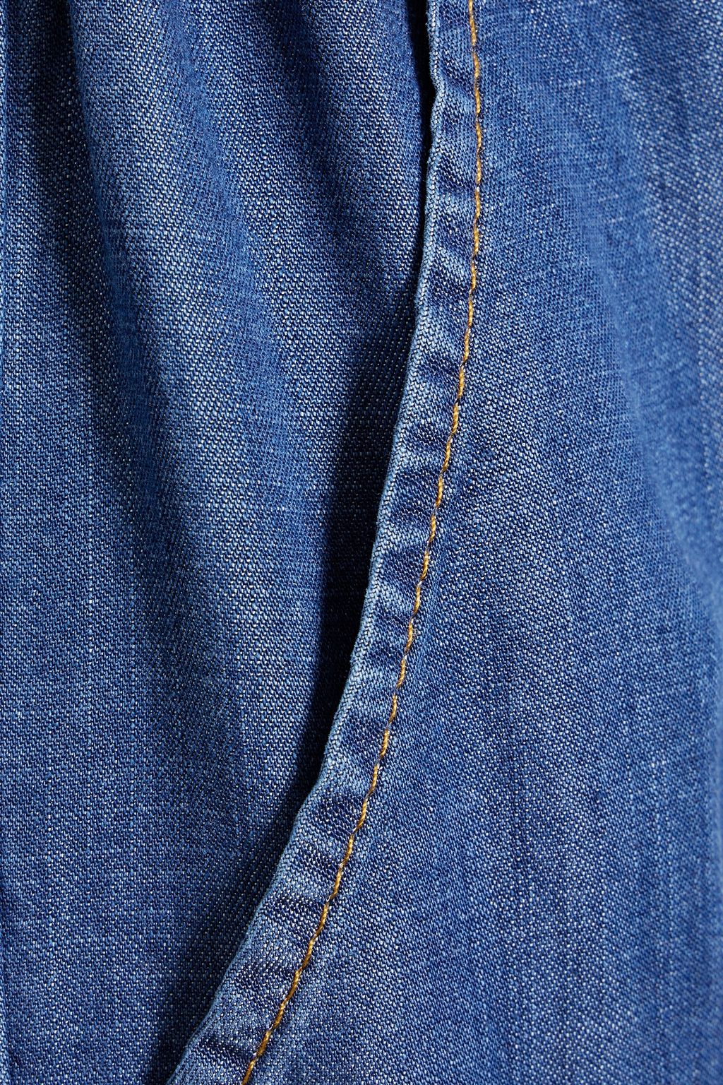 IRIS & INK Livia Lyocell-chambray midi skirt