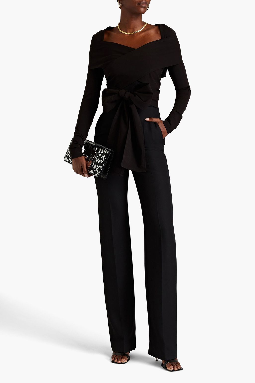 DOLCE&GABBANA Wrap-effect stretch-crepe top