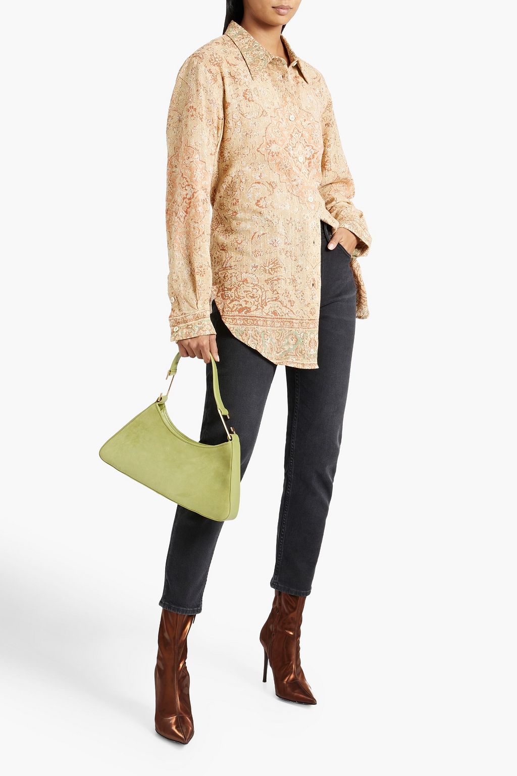 ACNE STUDIOS Printed cotton-gauze shirt