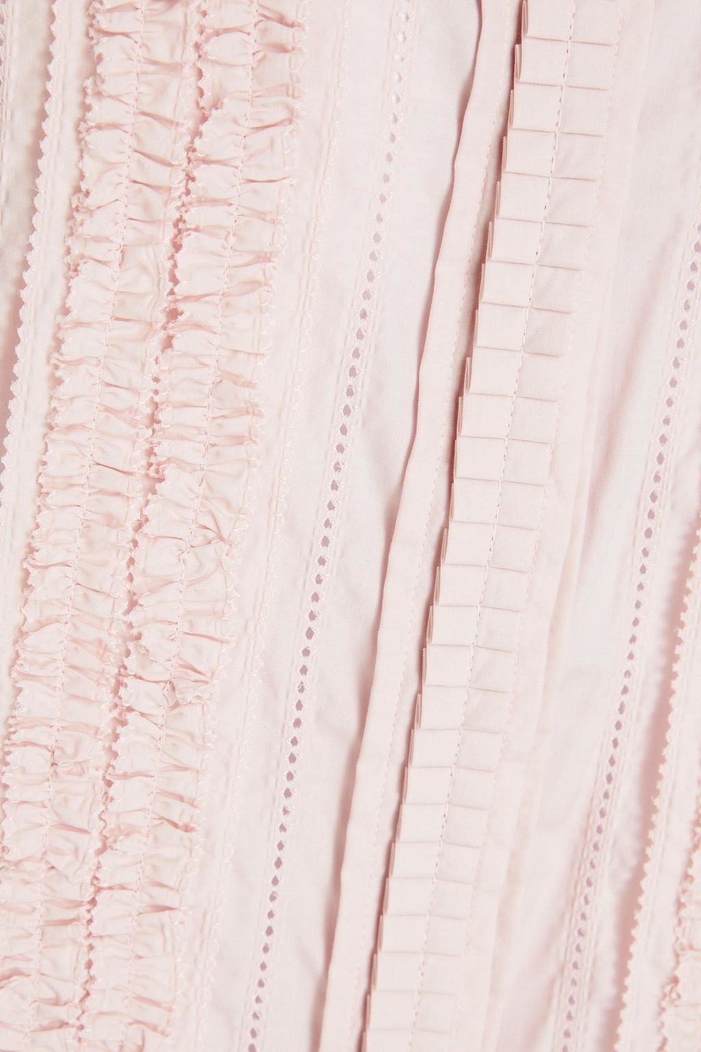 DOLCE&GABBANA Ruffled pointelle-knit cotton-poplin shirt