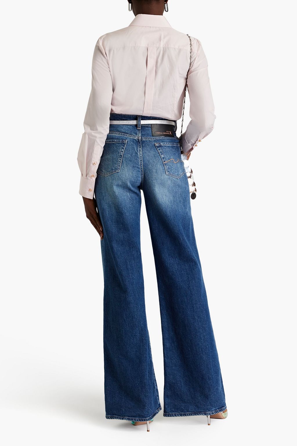 DOLCE&GABBANA Ruffled pointelle-knit cotton-poplin shirt